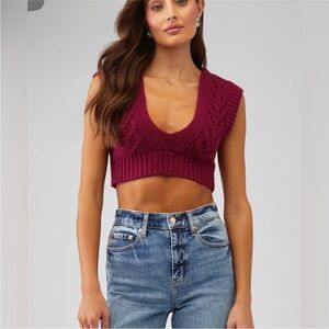 NWT FOR LOVE & LEMONS layton cropped vest- Small
